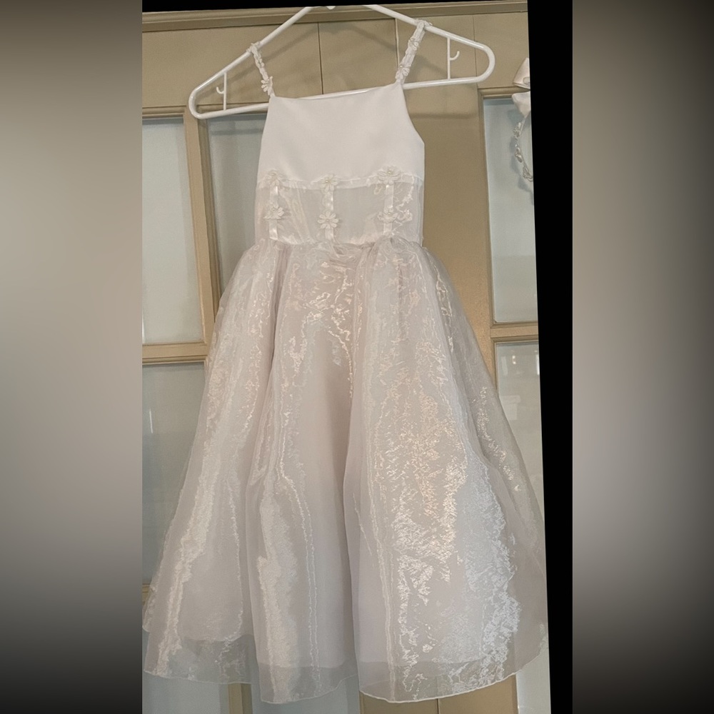 Communion or Flower Girl Dress with head piece
